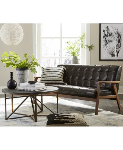Baxton Studio Caden 64" Tufted Sofa In Black