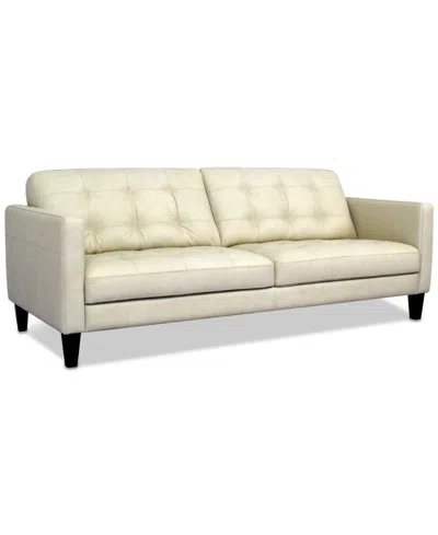 Macy's Pezley Leather Sofa, Created For  In White