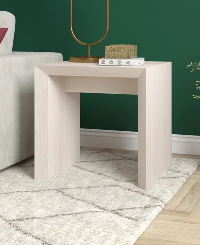 Hudson & Canal 22" Oswin Wide Rectangular Side Table In Alder White