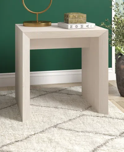 Hudson & Canal 22" Oswin Wide Rectangular Side Table In Alder White