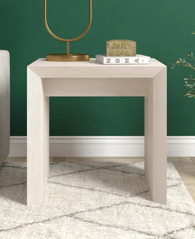 Hudson & Canal 22" Oswin Wide Rectangular Side Table In Alder White