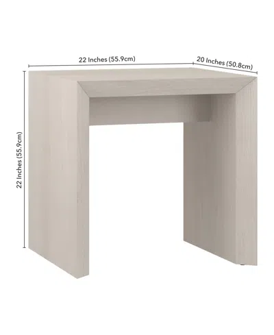 Hudson & Canal 22" Oswin Wide Rectangular Side Table In Alder White