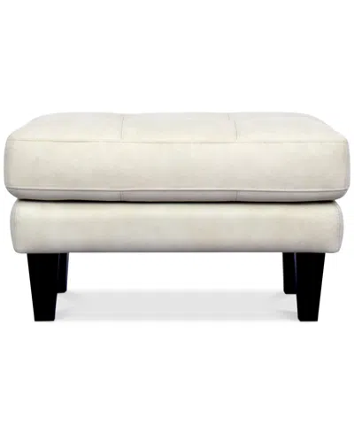 Macy's Pezley Leather Ottoman, Created For  In White