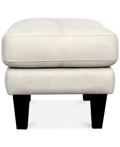 Macy's Pezley Leather Ottoman, Created For  In White