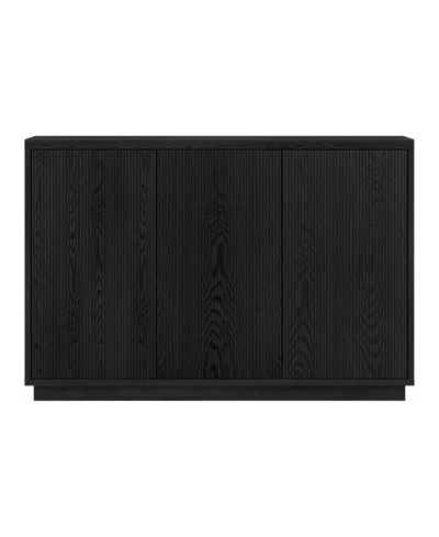 Hudson & Canal Alston 48" Wide Rectangular Fluted Buffet Table In Black Grain