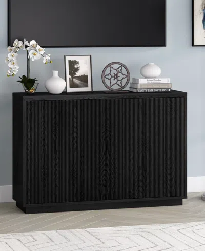 Hudson & Canal Alston 48" Wide Rectangular Fluted Buffet Table In Black Grain