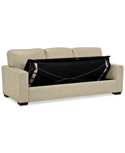 Macy's Ennia 82" Leather Queen Sleeper Sofa, Created For  In Multi