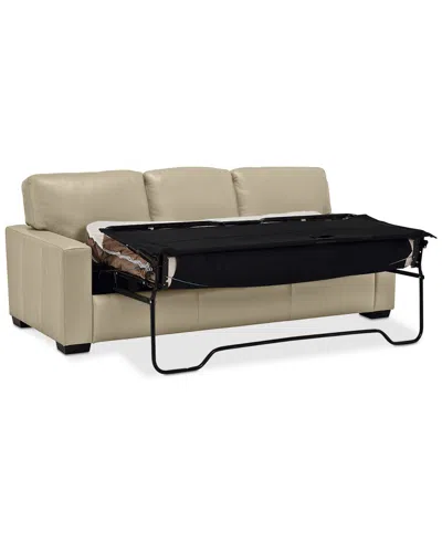 Macy's Ennia 82" Leather Queen Sleeper Sofa, Created For  In Multi
