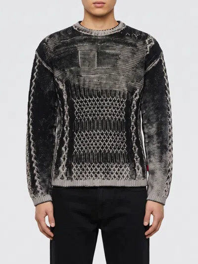 Diesel Cable Knit Cotton-blend Pullover Sweater In Multi