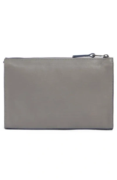 Longchamp 3d Bifold Leather Tech Case In Grey/blue