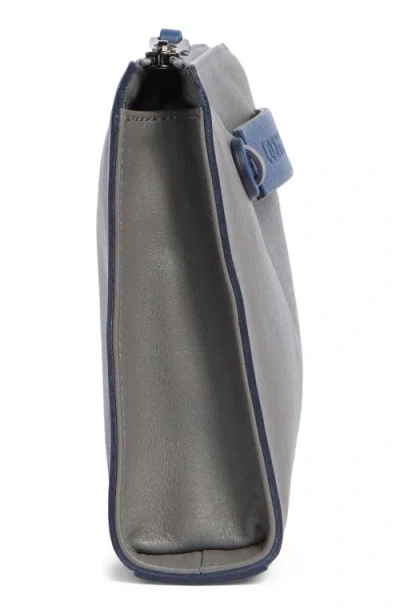 Longchamp 3d Bifold Leather Tech Case In Grey/blue