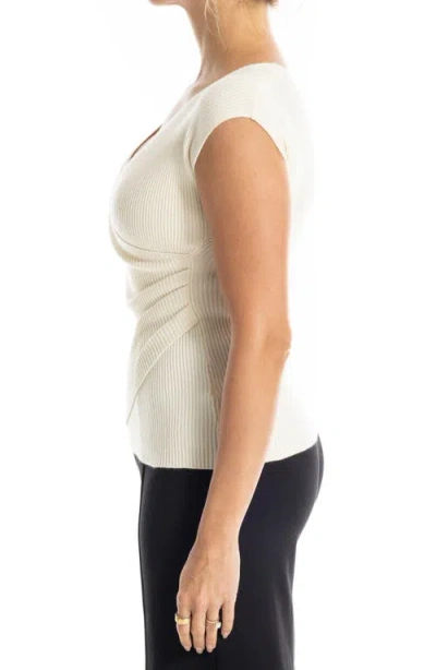 Max Studio Cap Sleeve Wrap Sweater In Ivory