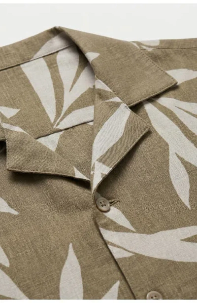 Noize Corey Leaf Print Camp Shirt In Multi