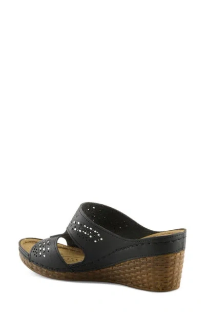Flexus By Spring Step Wedge Sandal In Black