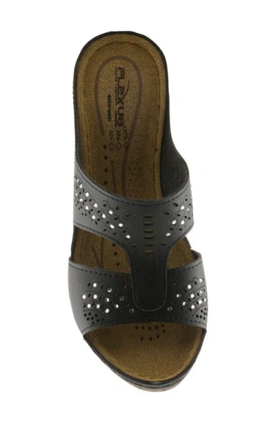 Flexus By Spring Step Wedge Sandal In Black