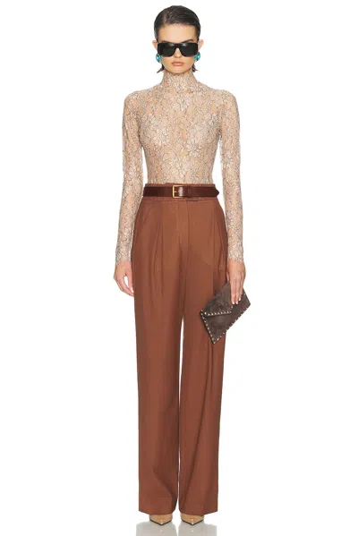 Valentino Functional Suiting Pant In Brown