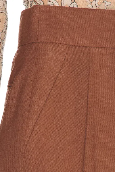 Valentino Functional Suiting Pant In Brown