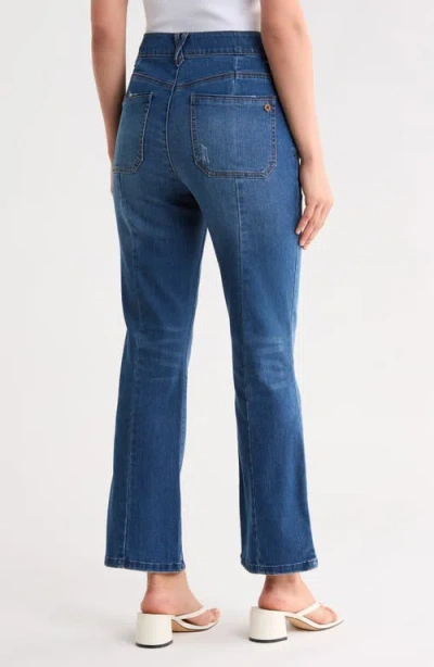 Democracy Twisted Seam High Waist Barely Bootcut Jeans In Blue