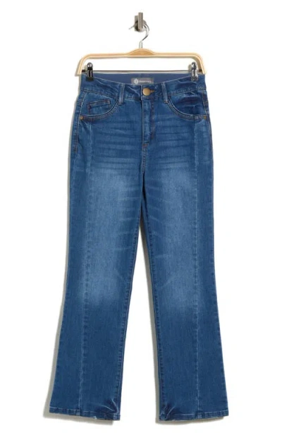 Democracy Twisted Seam High Waist Barely Bootcut Jeans In Blue