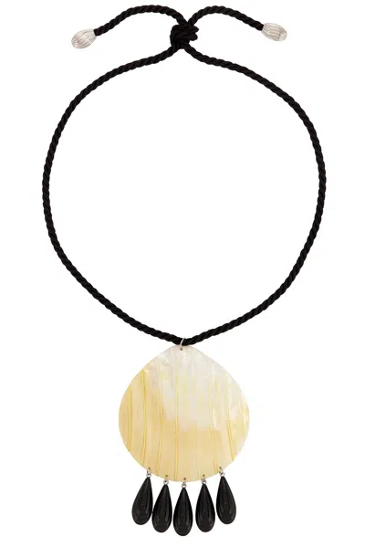 Julietta Iris Necklace In Black & Pearl