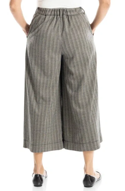 Max Studio Double Knit Striped Culottes In Gray