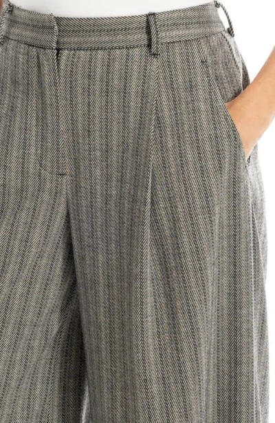Max Studio Double Knit Striped Culottes In Gray