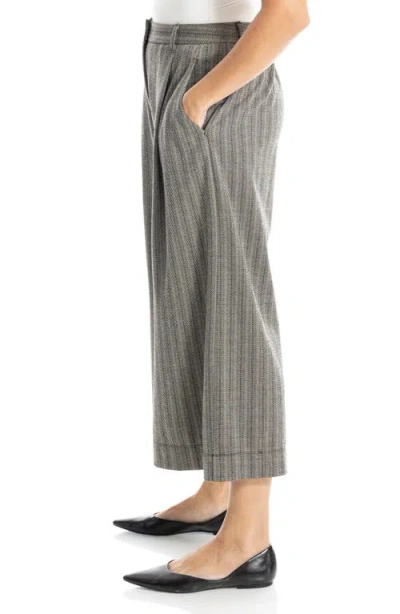 Max Studio Double Knit Striped Culottes In Gray