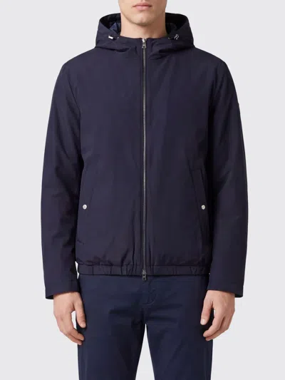 Herno Blue Technical Fabric Hooded Jacket In Blue