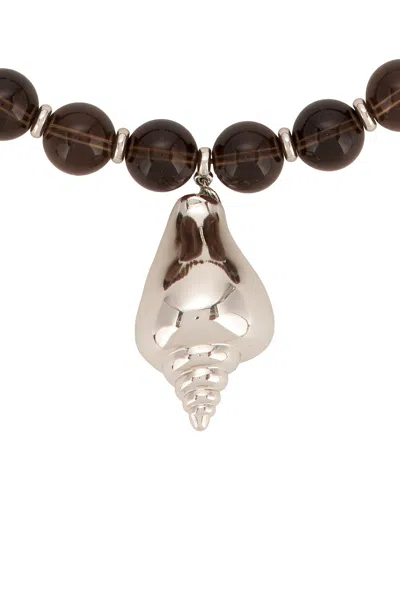 Julietta Eos Necklace In Brown & Silver