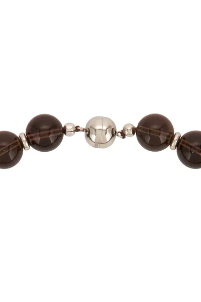 Julietta Eos Necklace In Brown & Silver