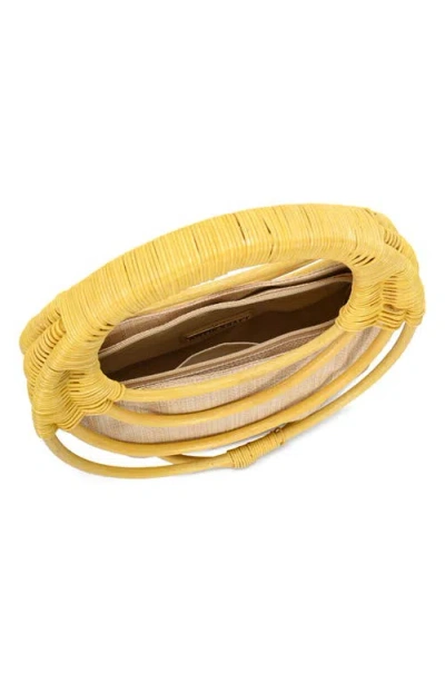 Antik Kraft Wicker Structured Handheld Bag In Yellow
