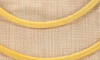Antik Kraft Wicker Structured Handheld Bag In Yellow