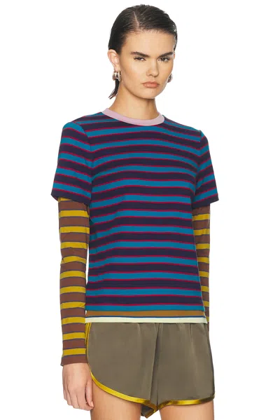 Staud Dillon Tee In Potter Stripe Multi