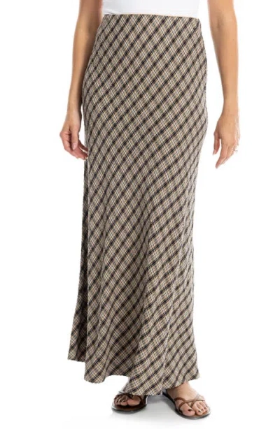 Max Studio Plaid Maxi Skirt In Multi