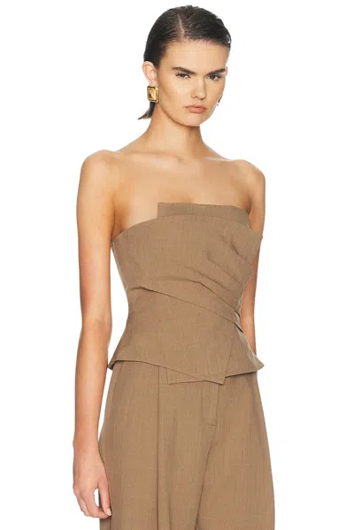 The Sei Wrap Bustier Top In Brown
