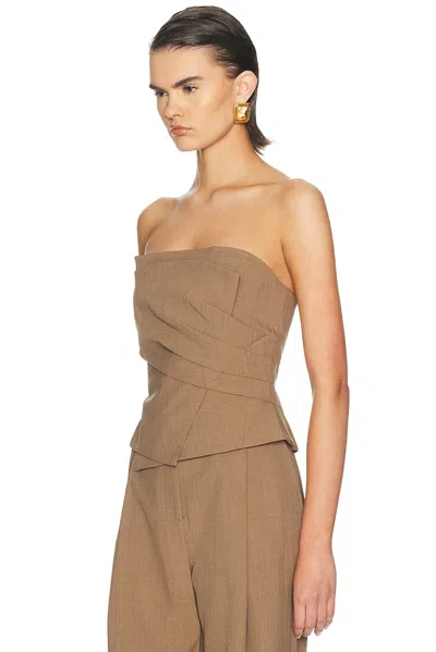 The Sei Wrap Bustier Top In Brown