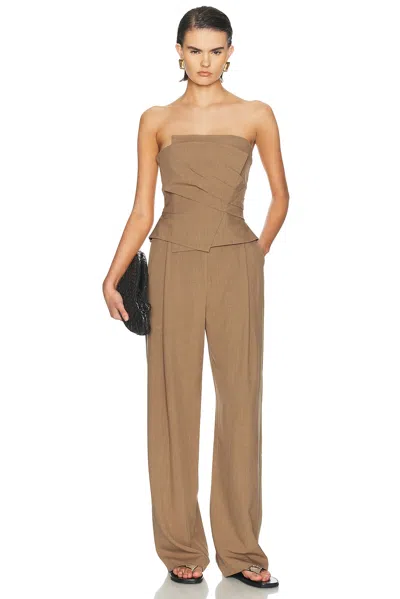 The Sei Wrap Bustier Top In Brown