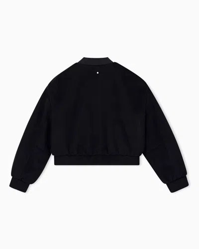 Armani Exchange Full-zip Bomber Jacket With A Sequin Front Panel In Black