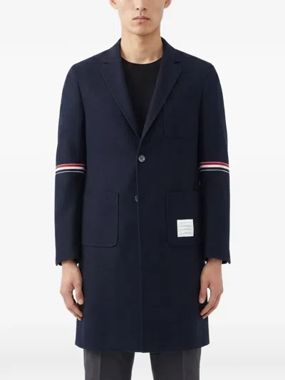 Thom Browne Single-button Coat In Blue