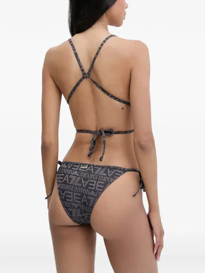 Ea7 Logo-print Triangle Bikini In Black