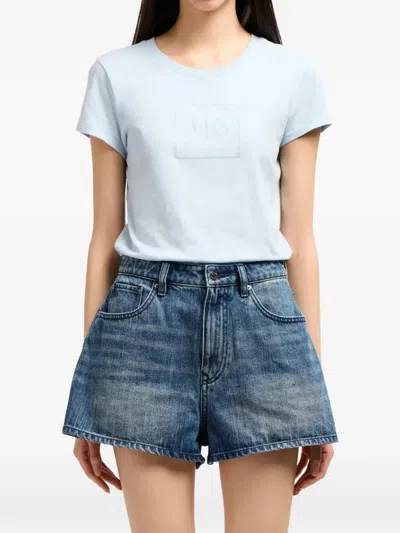 Armani Exchange Washed Shorts In Blue