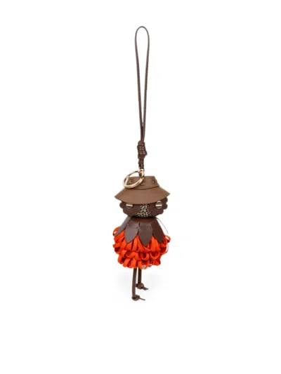 Borbonese Doll-pendant Key Ring In Multi