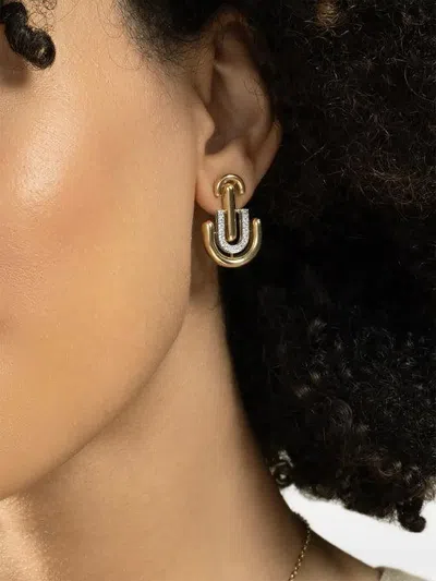David Webb Unity Diamond Earrings In Multi