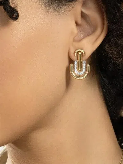 David Webb Unity Diamond Earrings In Multi
