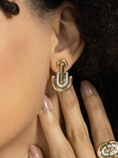 David Webb Unity Diamond Earrings In Multi