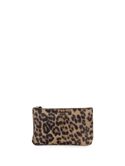 Borbonese Leopard-print Logo-plaque Wallet In Brown