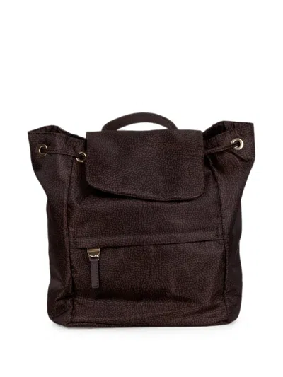 Borbonese Optyll Print Drawstring Backpack In Brown