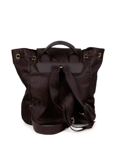 Borbonese Optyll Print Drawstring Backpack In Brown