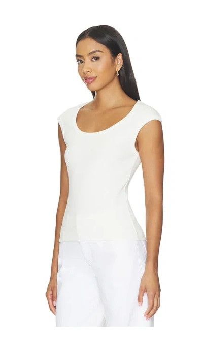 Closed Cap Sleeve T-shirt In Ivory