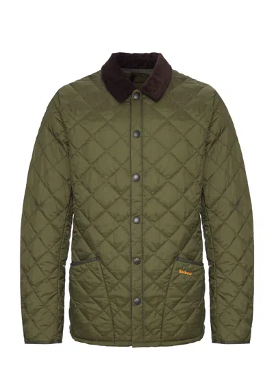 Barbour Heritage Liddesdale Corduroy-collar Padded Jacket In Green